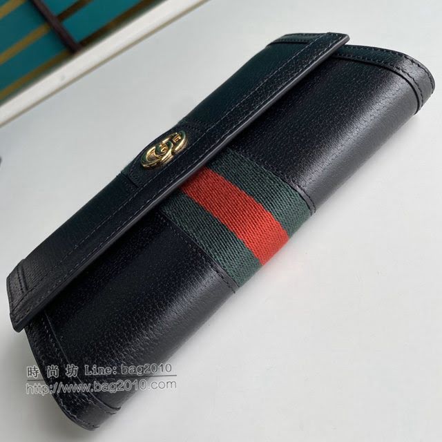 Gucci原厂皮包包 古驰男女翻盖织带GG长钱包 Gucci长夹 523153  gdj1517